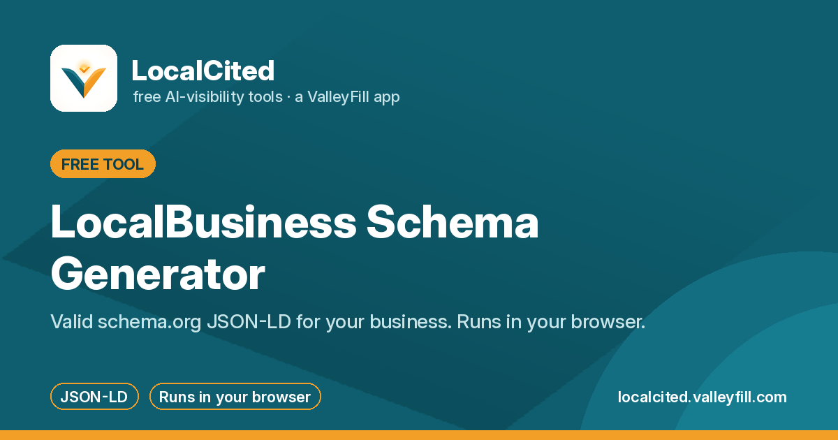 LocalCited LocalBusiness Schema Generator: valid schema.org JSON-LD for your business